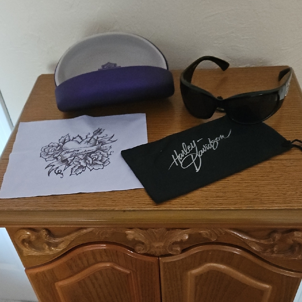 Harley-Davidson Black Sunglasses with Protective Pouch